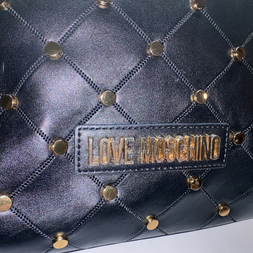 Tote Women Large Black Quilted Studded Love Moschino - Picture 9 of 15
